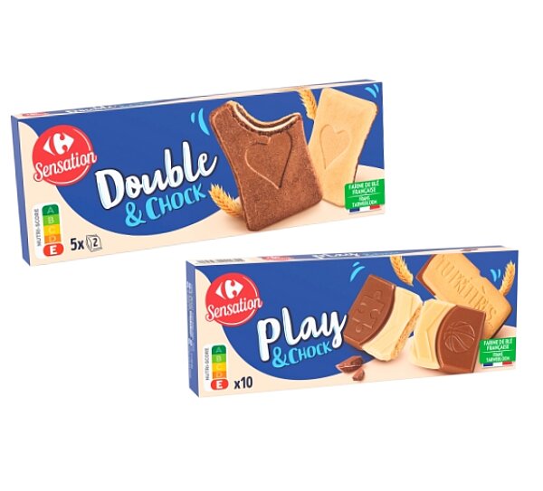 Biscuits Double & Chock et Play & Chock de CARREFOUR SENSATION